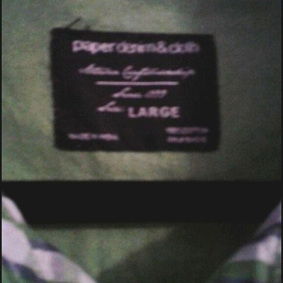 Paper Denim Green Plaid Short Sleeve Casual Button Down Shirt - Picture 4 of 5